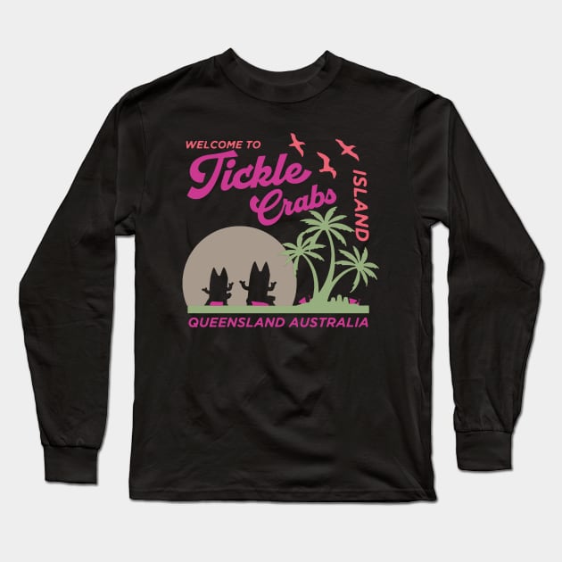 Welcome To Tickle Crabs Island Queensland Long Sleeve T-Shirt by masterpiecesai